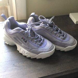 Lilac platform fila shoes